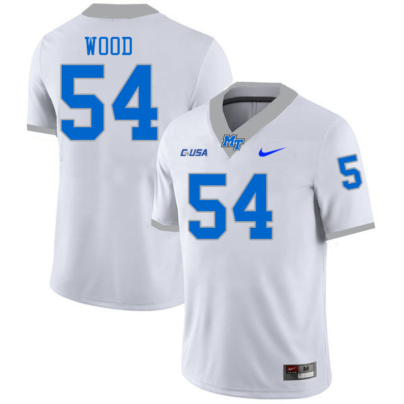 Men-Youth #54 Aaron Wood Middle Tennessee State Blue Raiders 2023 College Football Jerseys Stitched